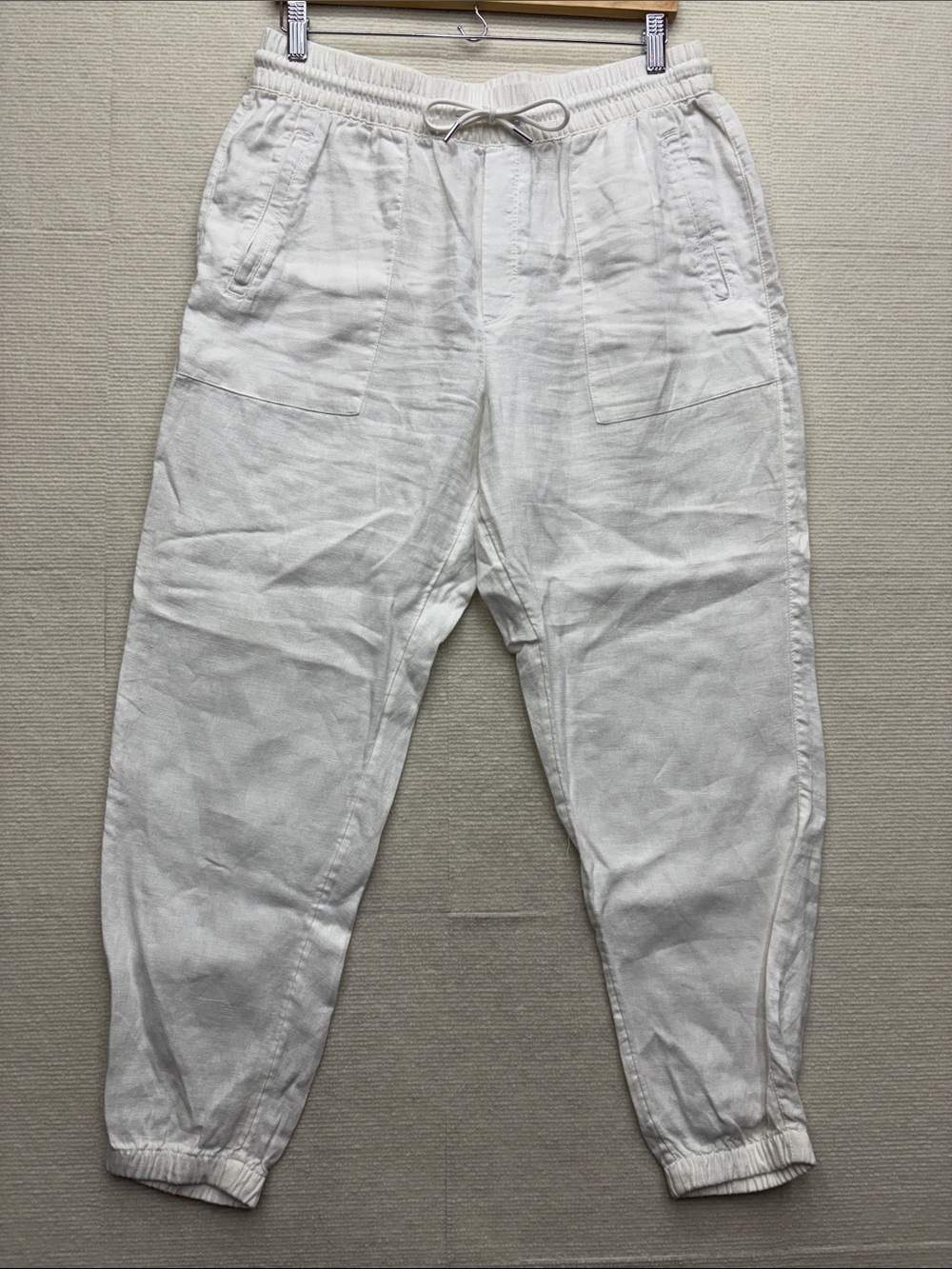 Athleta Women's White Linen-Blend Jogger Pants